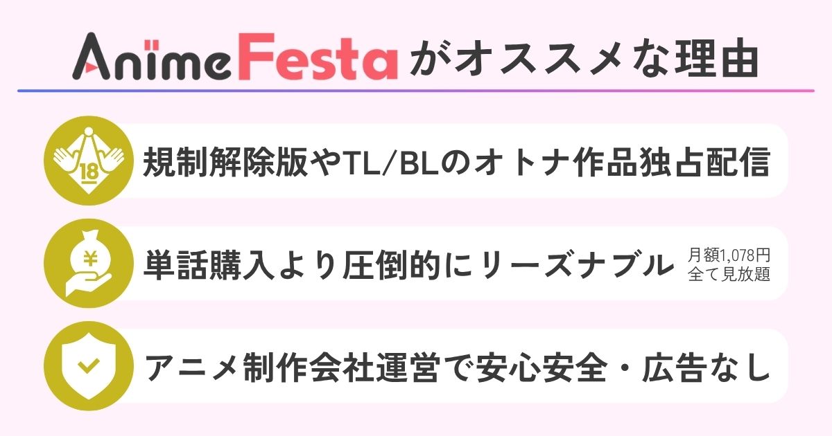 アニメフェスタおすすめ理由